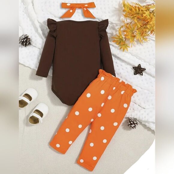 NWT Adorable Baby's First 1st Thanksgiving Turkey Outfit Sz 3-6 Mo - Picture 2 of 8